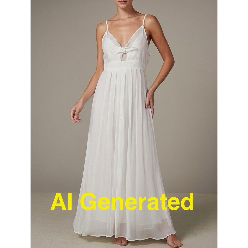 CBR White Dress Sleeveless Casual Day Or Night Gown Size L large NWT